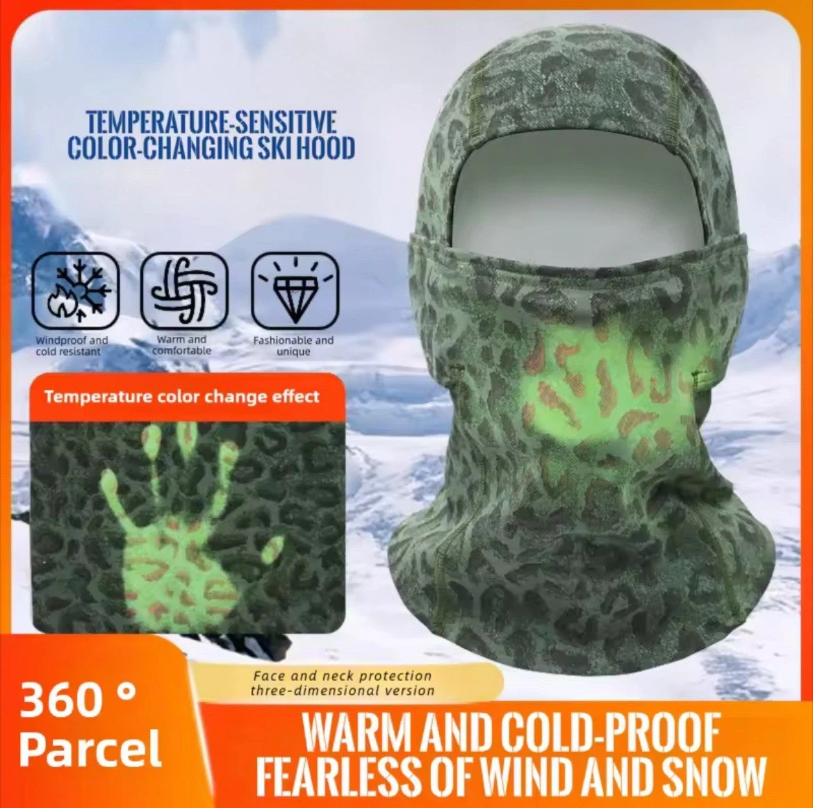 Temperature-Sensitive Color-Changing Face Mask Ski Hood Heat
Opens in a new window or tab