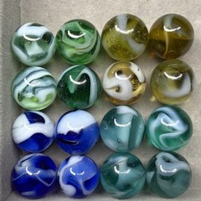 Lot Of 16 Ravenswood West Virginia Swirl Marbles .56  To .62  NM  