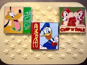Disney Donald Duck Pluto Chip 'n' Dale Character Pin Set - Collectible Pins