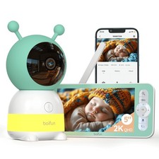 BOIFUN 2K WiFi Baby Monitor with Camera and Audio, Soothing Night Light, APP ...