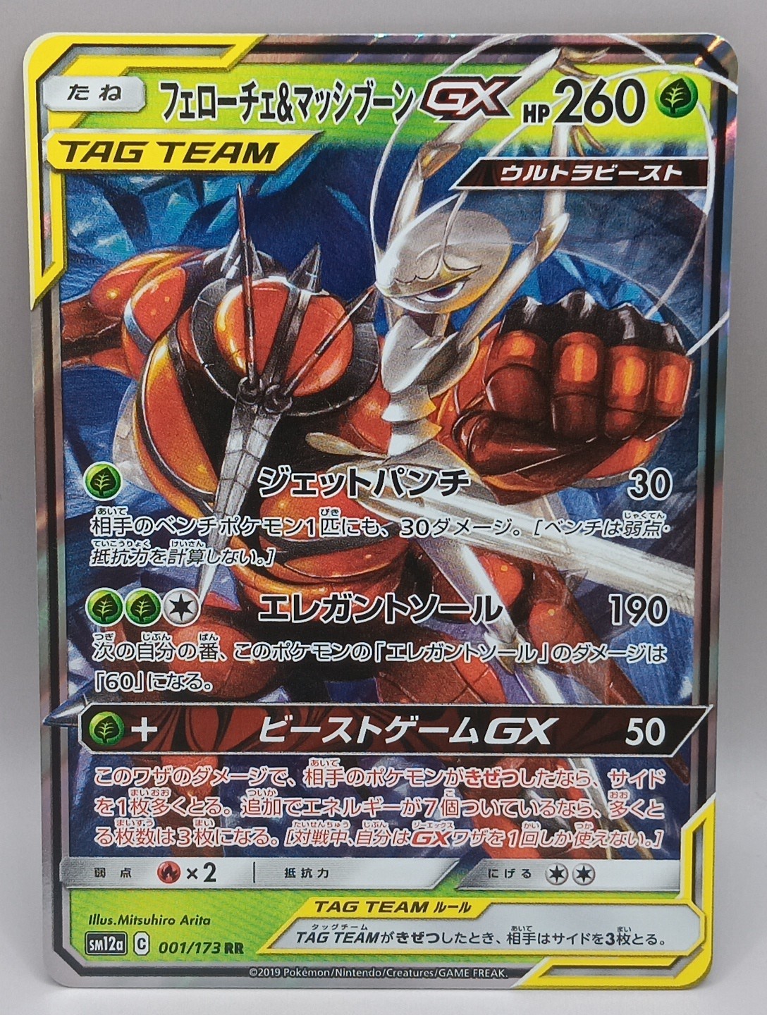 Pheromosa & Buzzwole GX sm12a Japanese Tag Team GX All Stars 001/173 RR (NM)