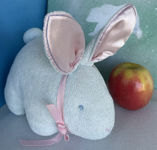 Vintage ~Eden Baby Blue & Pink Terry Cloth Bunny Rabbit Stuffed Animal Plush Toy