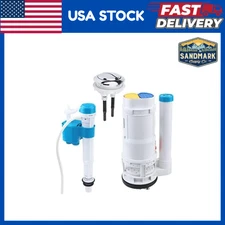 NEW-Toilet Dual Flush Valve Repair Kit w/ Fill Valve & Push Button 2.5"