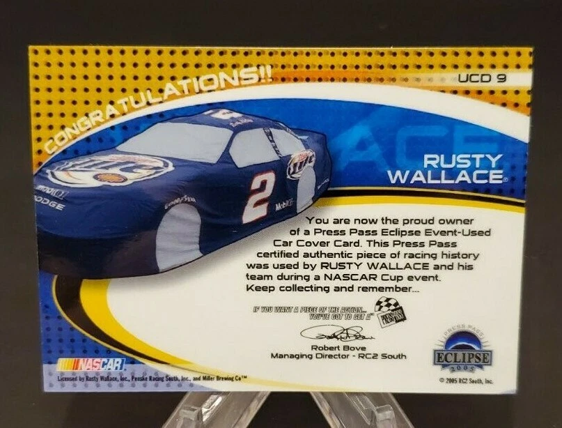 2005 Press Pass Eclipse Under Cover Driver Red #UCD9 Rusty Wallace 127/400 - Image 2 of 2
