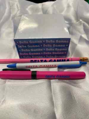 Delta Gamma Combo Memo Cube, Pen, Pencil VINTAGE, RETIRED