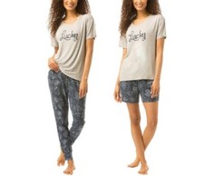 NWT LUCKY BRAND 1527295 NAVY PAISLEY 3 PIECE PAJAMA SLEEPWEAR SET SZ M B687