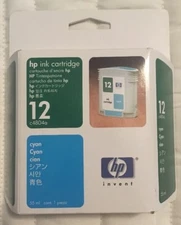 HP 12 Cyan Ink Cartridge C4804A Genuine New Sealed Retail Package Free Shipping