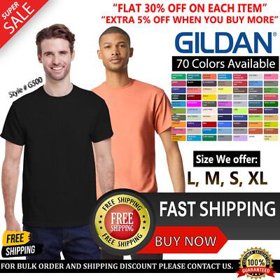 #ad Gildan Mens G500 Premium Short Sleeve Heavy Cotton Plain Blank Casual T Shirt $9.11