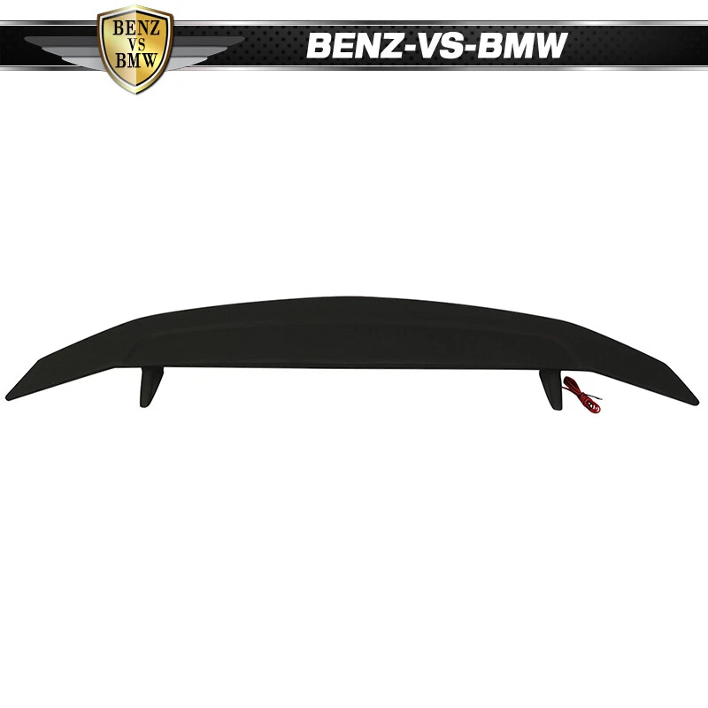 Universal Fit Matte Black 2 Post Trunk Spoiler Wing W/ 3RD Brake LED Light ABS - Image 4 of 4