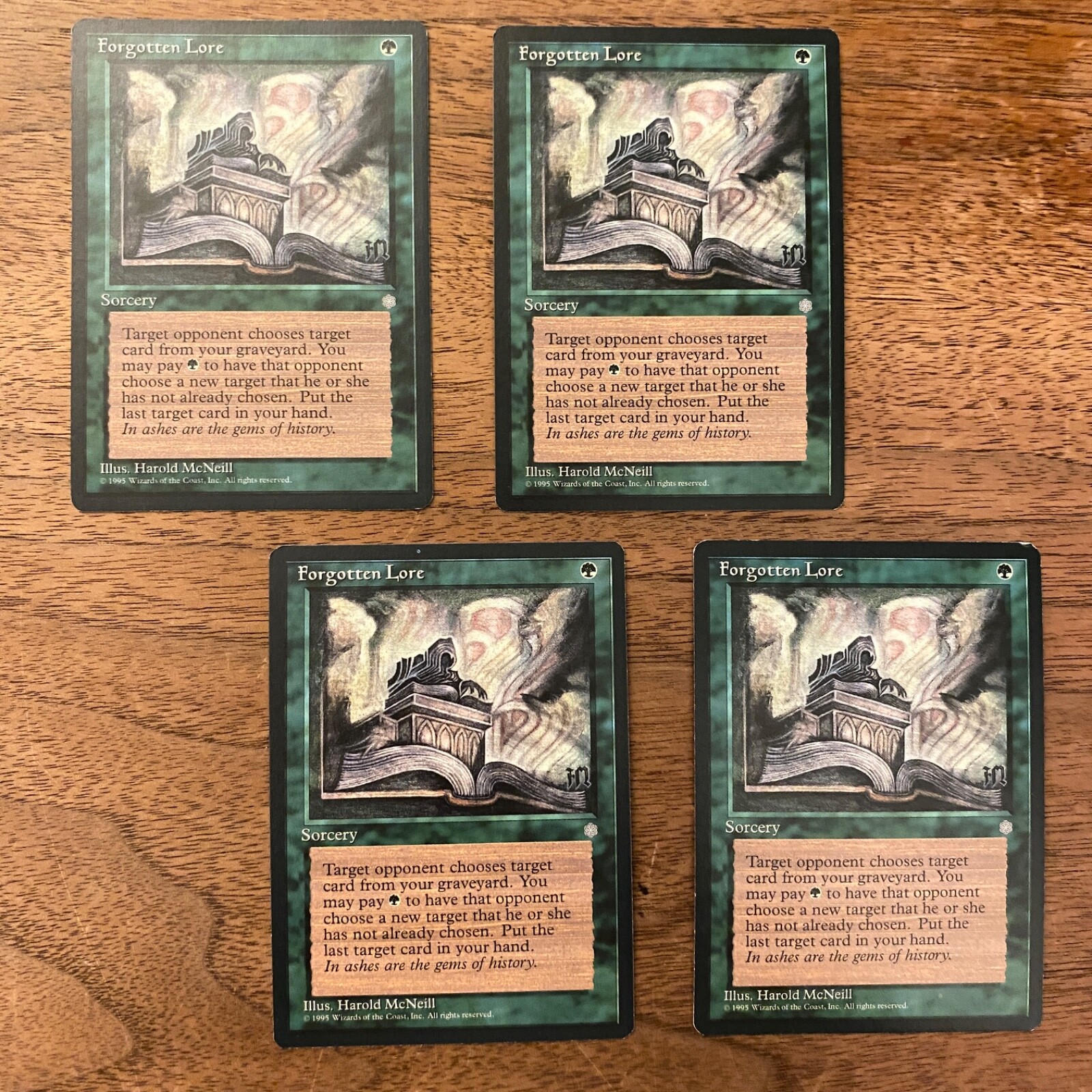 4x Forgotten Lore NM+ NEVER PLAYED MTG Ice Age 1995 Magic x4 FAST SHIPPING