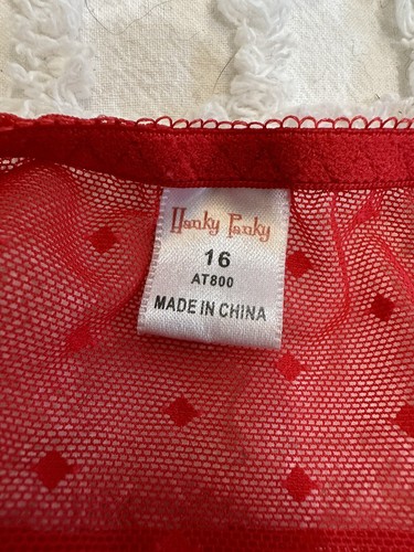 Hanky Panky red Swiss dot mesh halter neck lingerie babydoll size 10 12 14 16 L - Picture 9 of 13