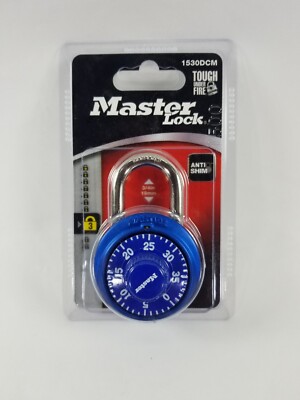 Master Lock 1530DCM  Locker Lock Combination Padlock, 1 Pack, BLUE