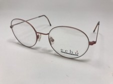 Vintage Echo Italy Eyeglasses M6004 0163 48   19 145 Full Metal Frame Pink AA71