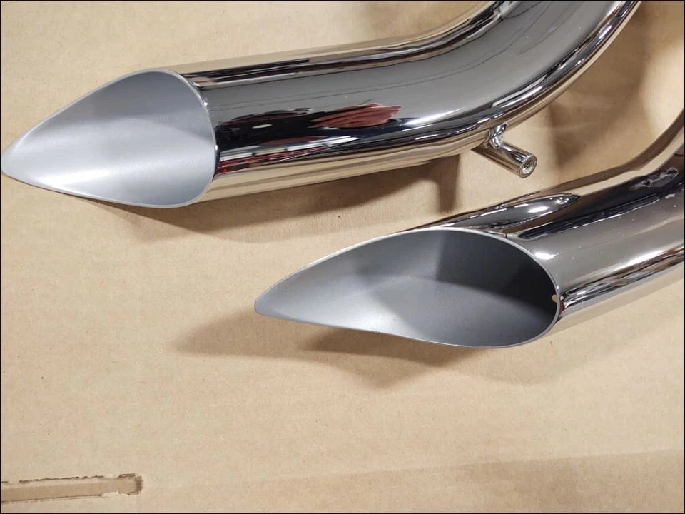 Big Dog Motorcycles 2004 y anteriores LSD 2-2 escape cromado soplado con escudos térmicos Foto 4 de 4