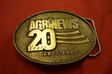 Agrinews 20 Years 1977-1997 BELT BUCKLE FARMER USA