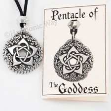 PENTACLE OF THE GODDESS Necklace Pendant Wiccan Pagan Pentagram Jewelry