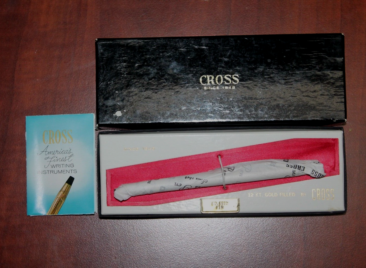 Vintage CROSS 12K GF Ball Point Blue Ink Pen #6602 with Original