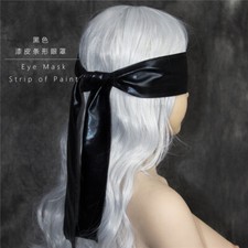 Black Patent Leather Blindfold Eye Cover Sleep Patch Bondage Shade Blackout