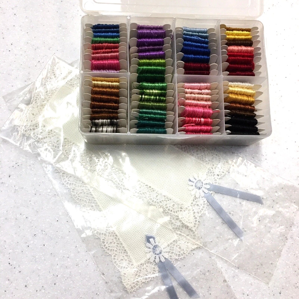 DMC Floss Sudberry Cross Stitch Mixed Lot Embroidery Bookmark Kit Pattern Apron - Image 4 of 4