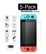  5 Pack Nintendo Switch Premium Tempered Ultra Clear Glass Screen Protector