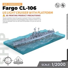 SSMODEL SS2000551HL 1/2000 Military US Fargo Light Cruiser CL-106 With Platform