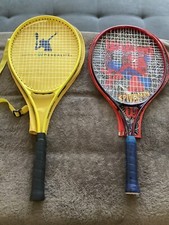 2 Vintage Wilson Marvel Spiderman J P Morgan Chase Herbalife Tennis Rackets