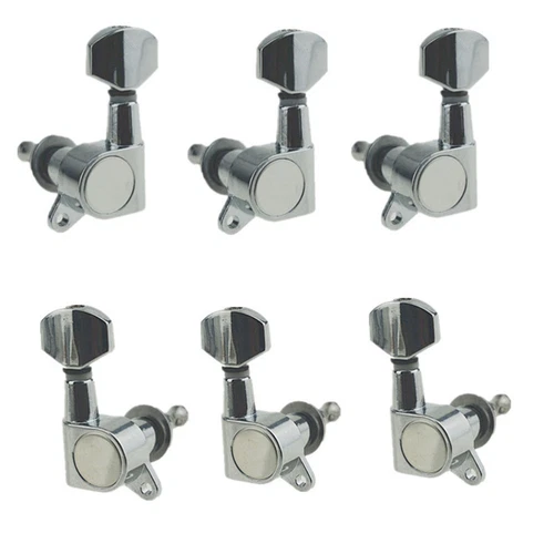 6 Guitar Tuning Pegs for String Replacement Chrome Steel Parts