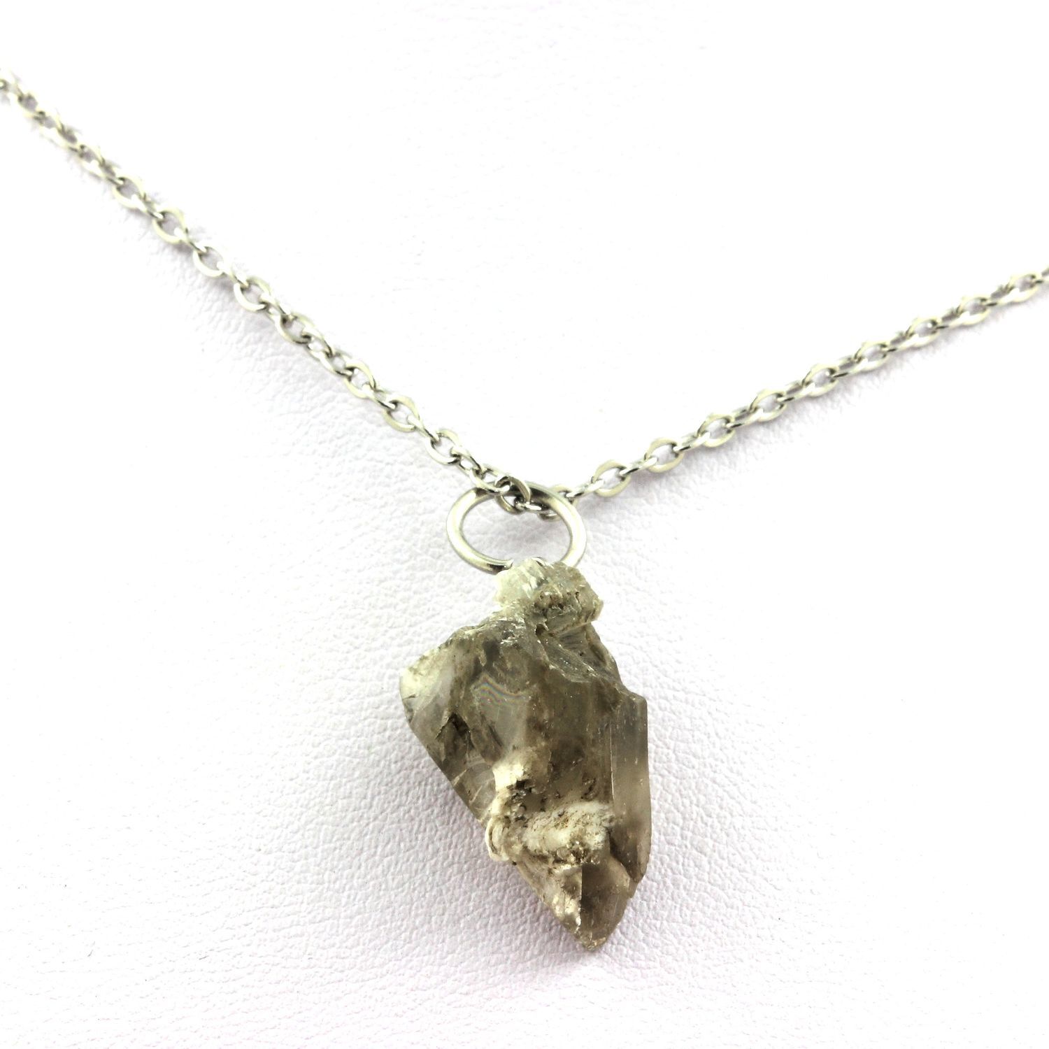 Collier Gypse brut Isère pendentif minéral naturel de France 14.90 ct