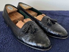 GUCCI VINTAGE FULL QUILL OSTRICH TASSEL LOAFERS / SHOES / 43 D / 9 D USA