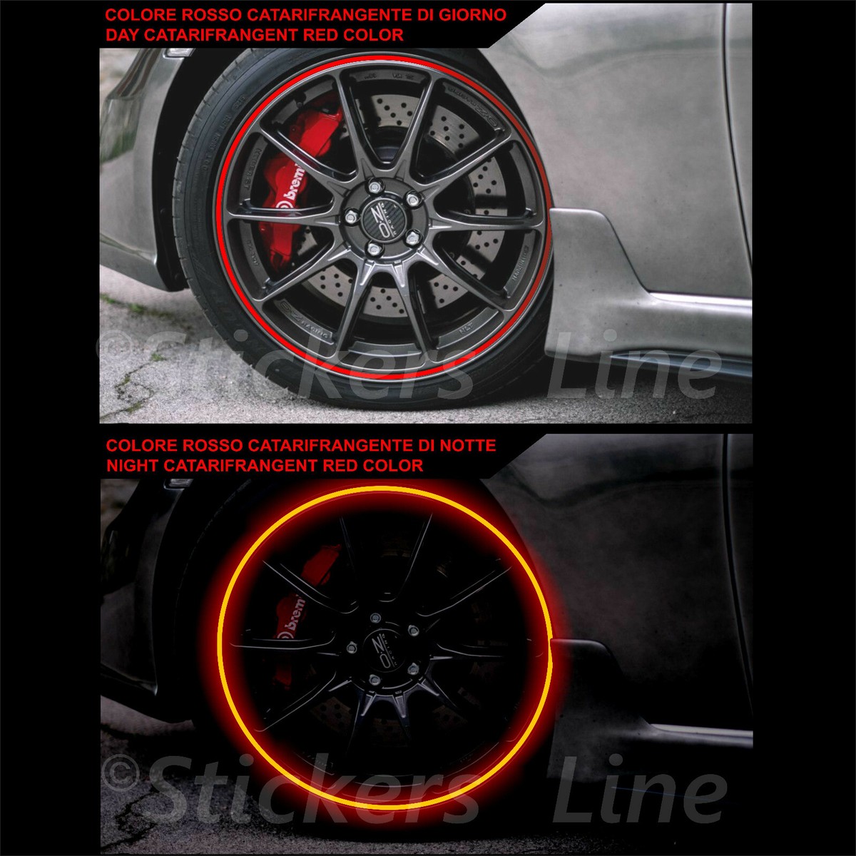 Adesivi Strisce Cerchi Per Mercedes-Benz AMG 18'' - Vinile Lucido Arancione, Durata 5-7 Anni - Foto 3