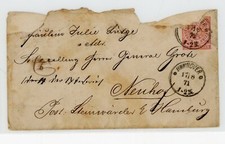 Germany Norddeutscher Postbezirk 1871 used Hannover Red 1 Posted Cover Stamp