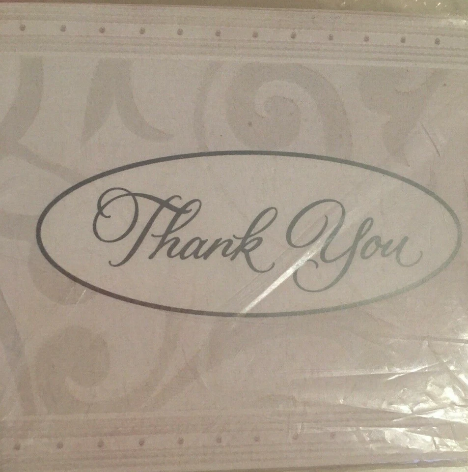 Thank You Cards 25 Count Package Silver And Wedding White Cards & Envelopes NEW - Image 4 of 4