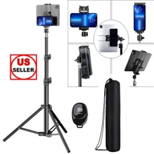 47.2" Adjustable Remote Selfie Stick Floor Tripod Stand for iPad iPhone Tablet