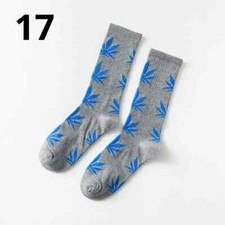 MARIJUANA WEED SOCKS COTTON SPORT UNISEX GRAY BLUE