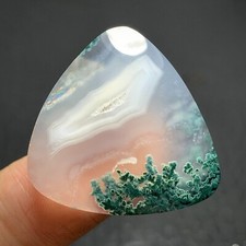 Scenic Moss Agate Cabochon 27x26.5x5.5mm High Quality 30 ct