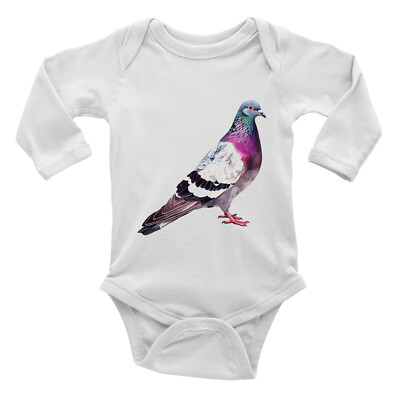 Urban Pigeon Baby mitwachsende Weste Body fliegender Vogel beobachten Jungen Mädchen Geschenk L/S
