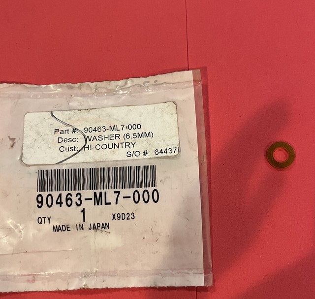 NOS Honda 90463ML7000 Washer 6.5mm CBR CRF NC VF VFR ST XR for sale