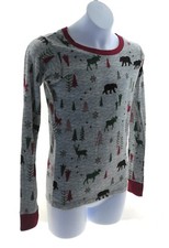 Jaclyn Intimates Boys Sleepwear Pullover Long Sleeve Crew Neck Color Gray Size L