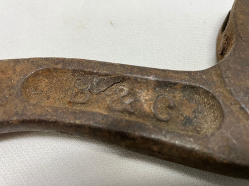 Vintage Curved Adjustable Wrench B&C 10 inch - Picture 2 of 5