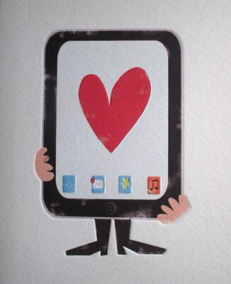 Papyrus NIQUEA.D Robert Reader Heart iPAD Blank Any Occasion Greeting Card