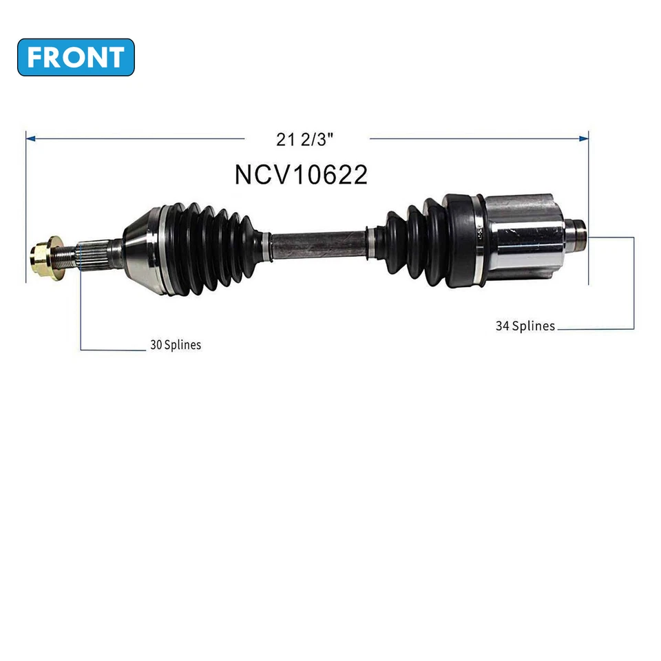 Front CV Axle Shafts for 05-10 Pontiac G6 Chevy Malibu 07-09 Saturn Aura 3.5L V6 Foto 2 de 4