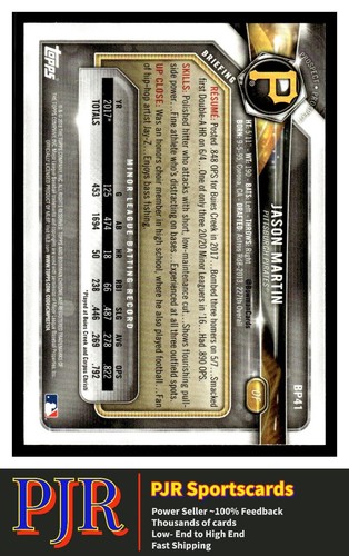 2018 Bowman #BP41 Jason Martin Pittsburgh Pirates  Buy 4 - 35% Off - Picture 2 of 2
