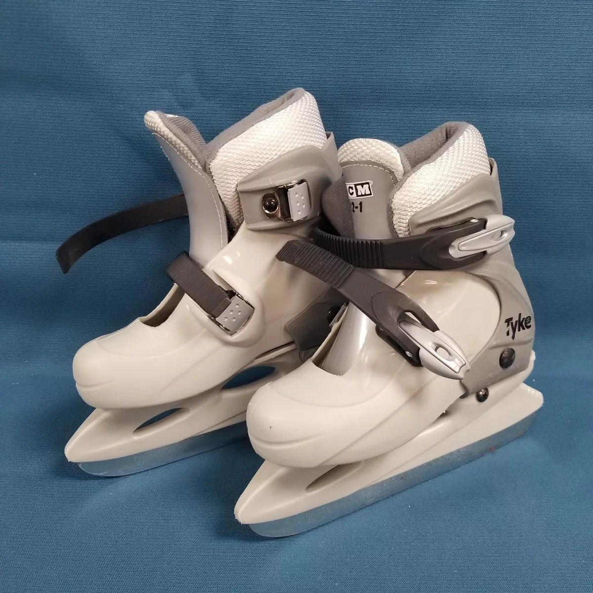 CCM TYKE Ice Skates Youth Gray Size 12 1 Toddler eBay