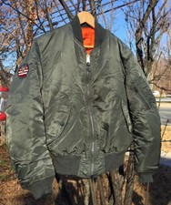 Vintage USAF U.S.Air Force MA-1 Reversible Flyer Bomber Flight Jacket. Size L