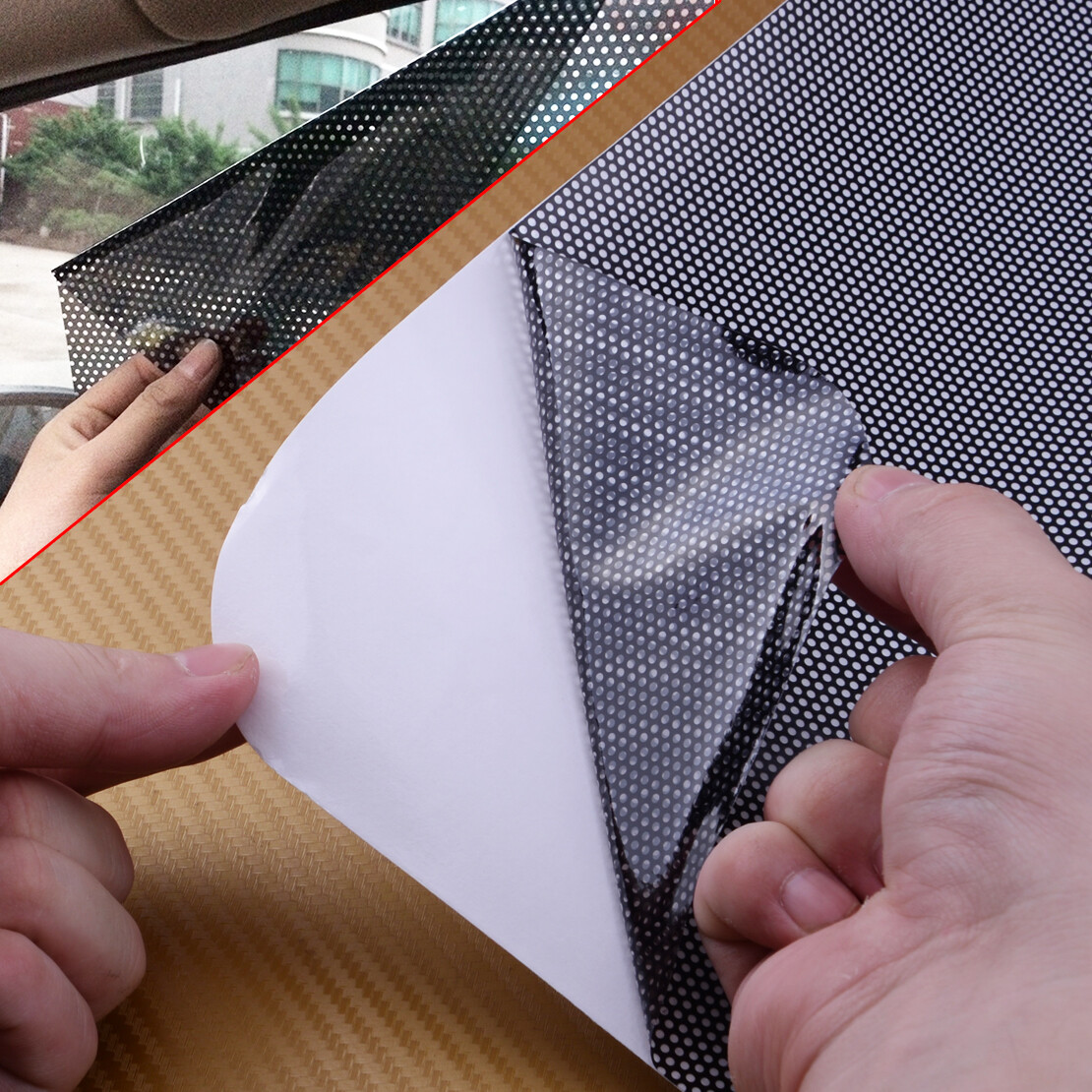 2X Car Auto Side Window Windshield Mesh Film Net Sun Shade Sticker UV
