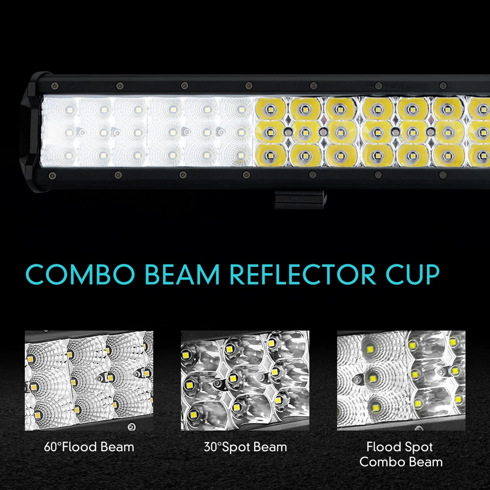Barra de luz LED de 20 pulgadas punto de inundación camión todoterreno conducción camión niebla + 4 cápsulas de 4" Foto 3 de 4