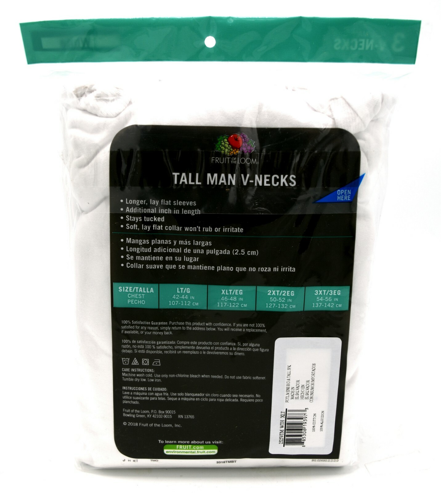 12 White Tall Man XLT 4648 Inch VNeck TShirts Fruit Of The Loom 117122 CM eBay