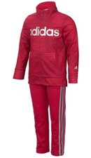 adidas Youth Track Suit Zipper Jacket with Elastic Pants Pink Size 6 Tracksuit