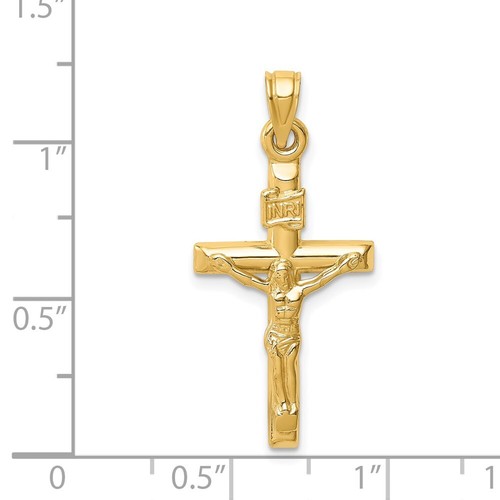 14k Hollow Crucifix Pendant - Picture 4 of 4
