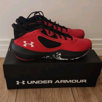 Under Armour Adult UA Lockdown 6 Basketball Shoes Red Black 3025616-600